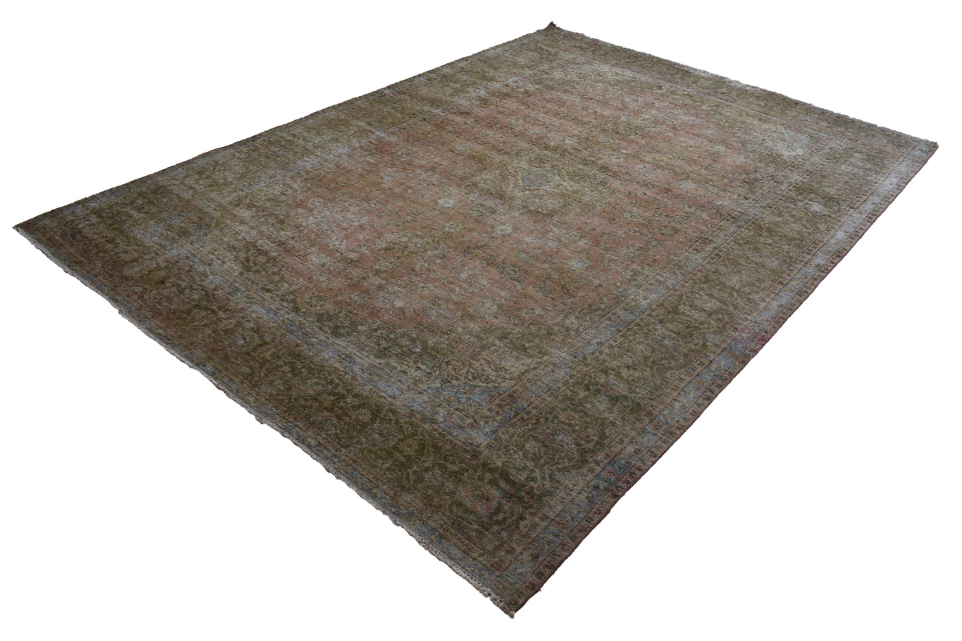 Vintage Distressed Persian Rug – Mist Aura