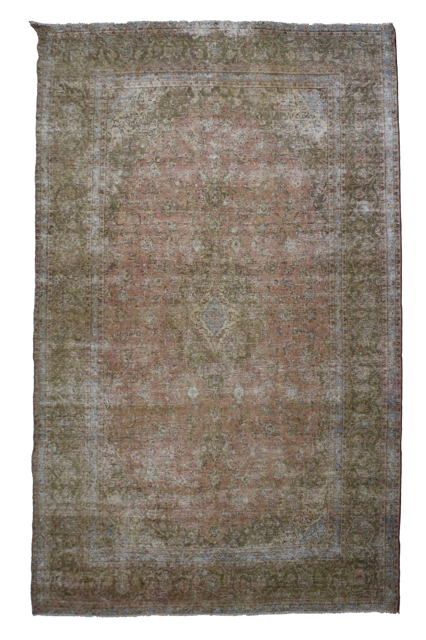 Vintage Distressed Persian Rug – Mist Aura