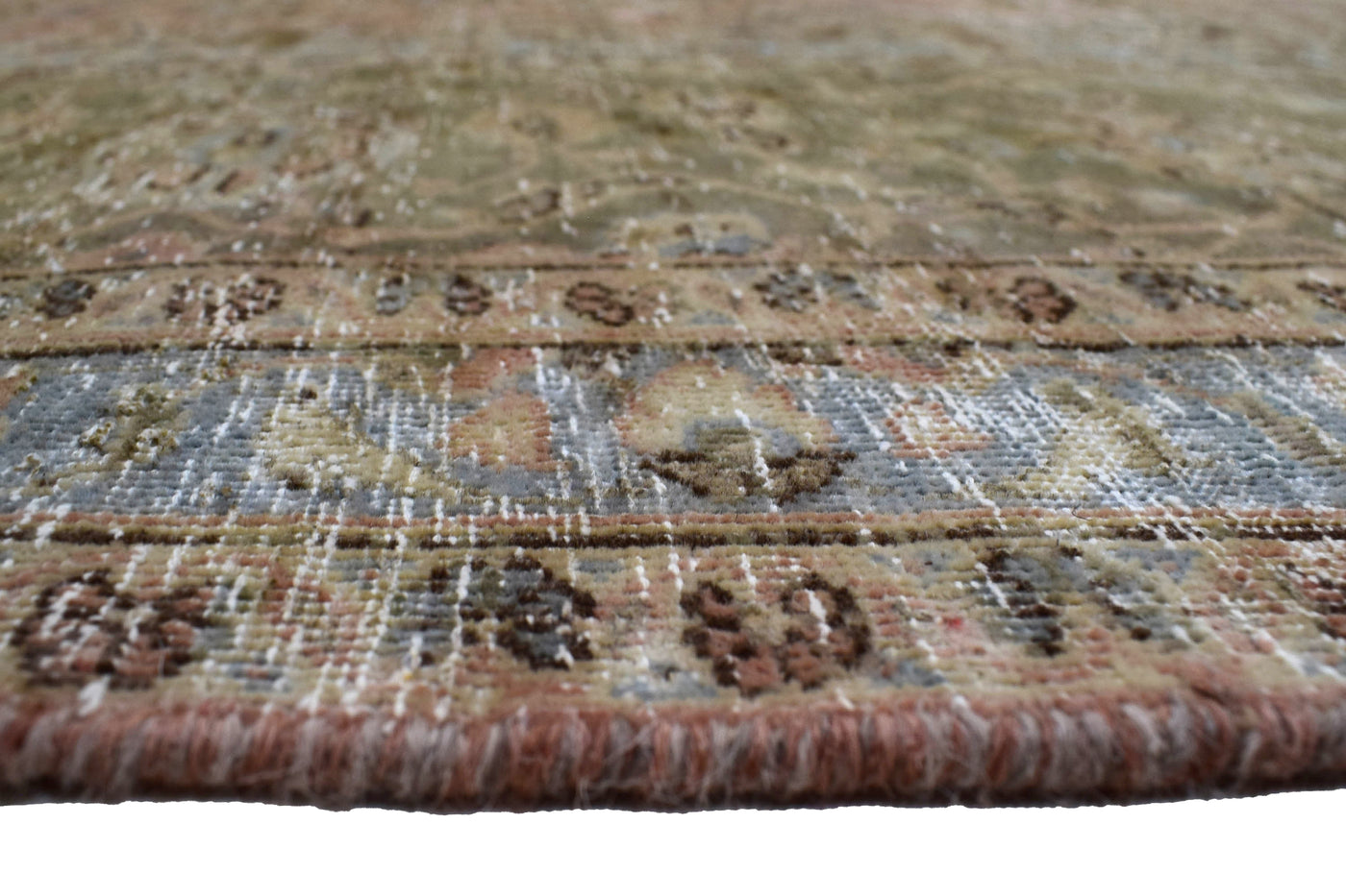 Vintage Distressed Persian Rug – Mist Aura