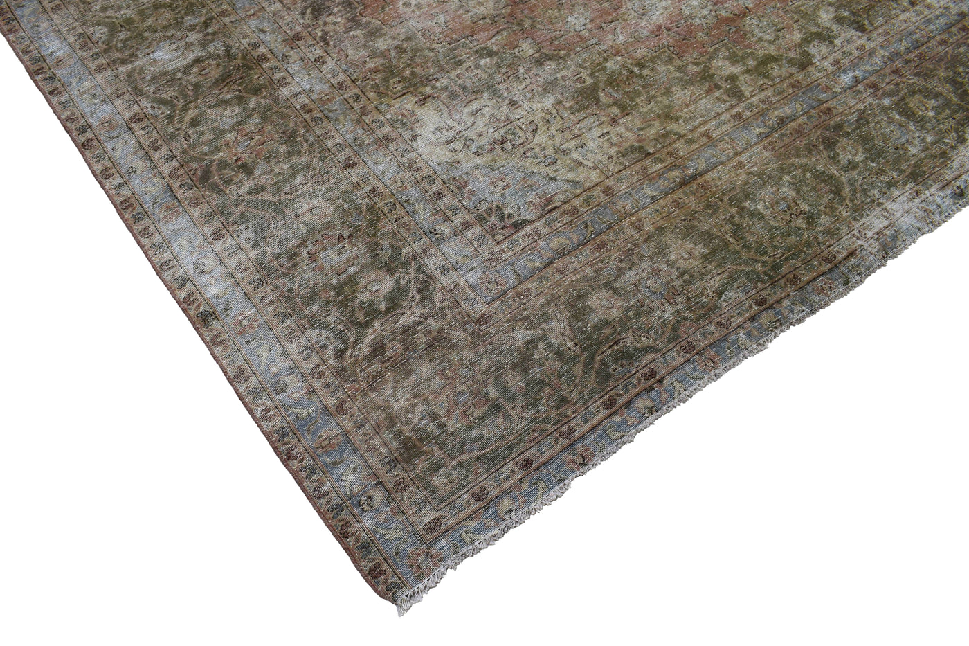 Vintage Distressed Persian Rug – Mist Aura