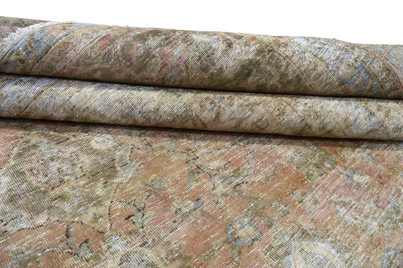 Vintage Distressed Persian Rug – Mist Aura