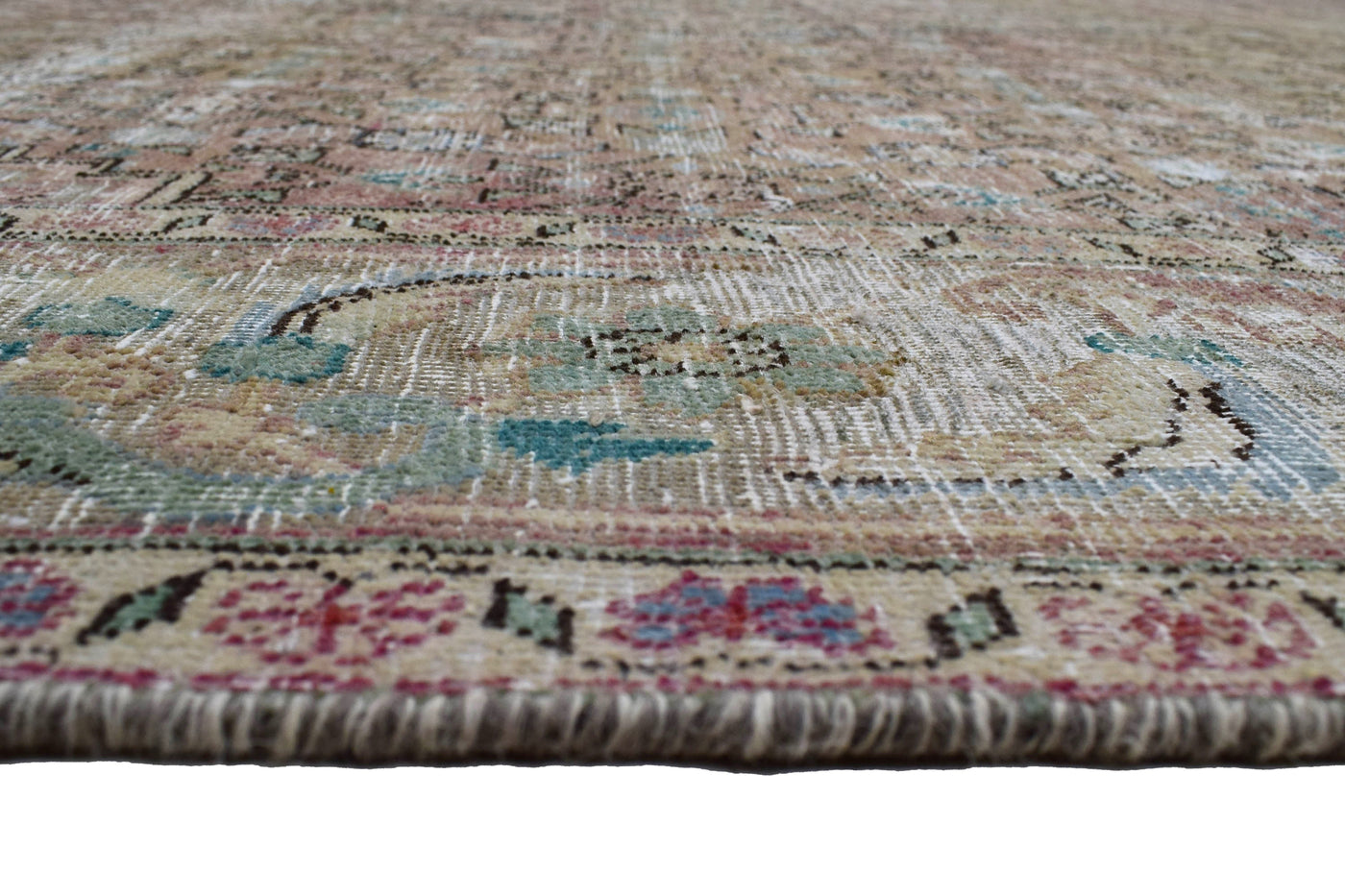 Vintage Distressed Persian Rug – Linen Haze