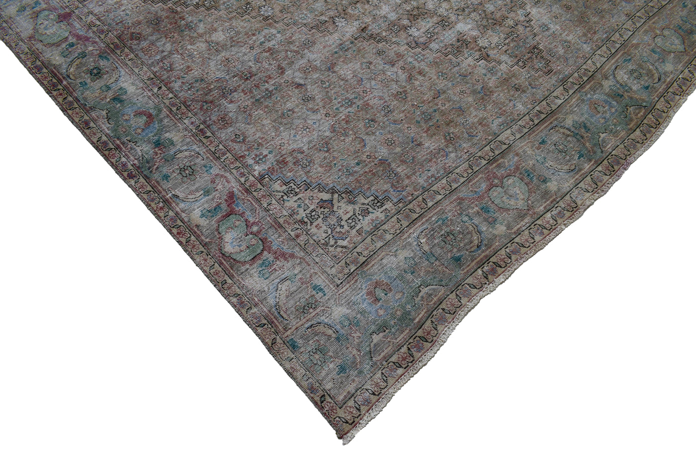 Vintage Distressed Persian Rug – Linen Haze