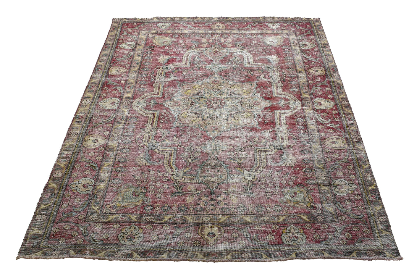 Vintage Distressed Persian Rug – Rosewood Drift