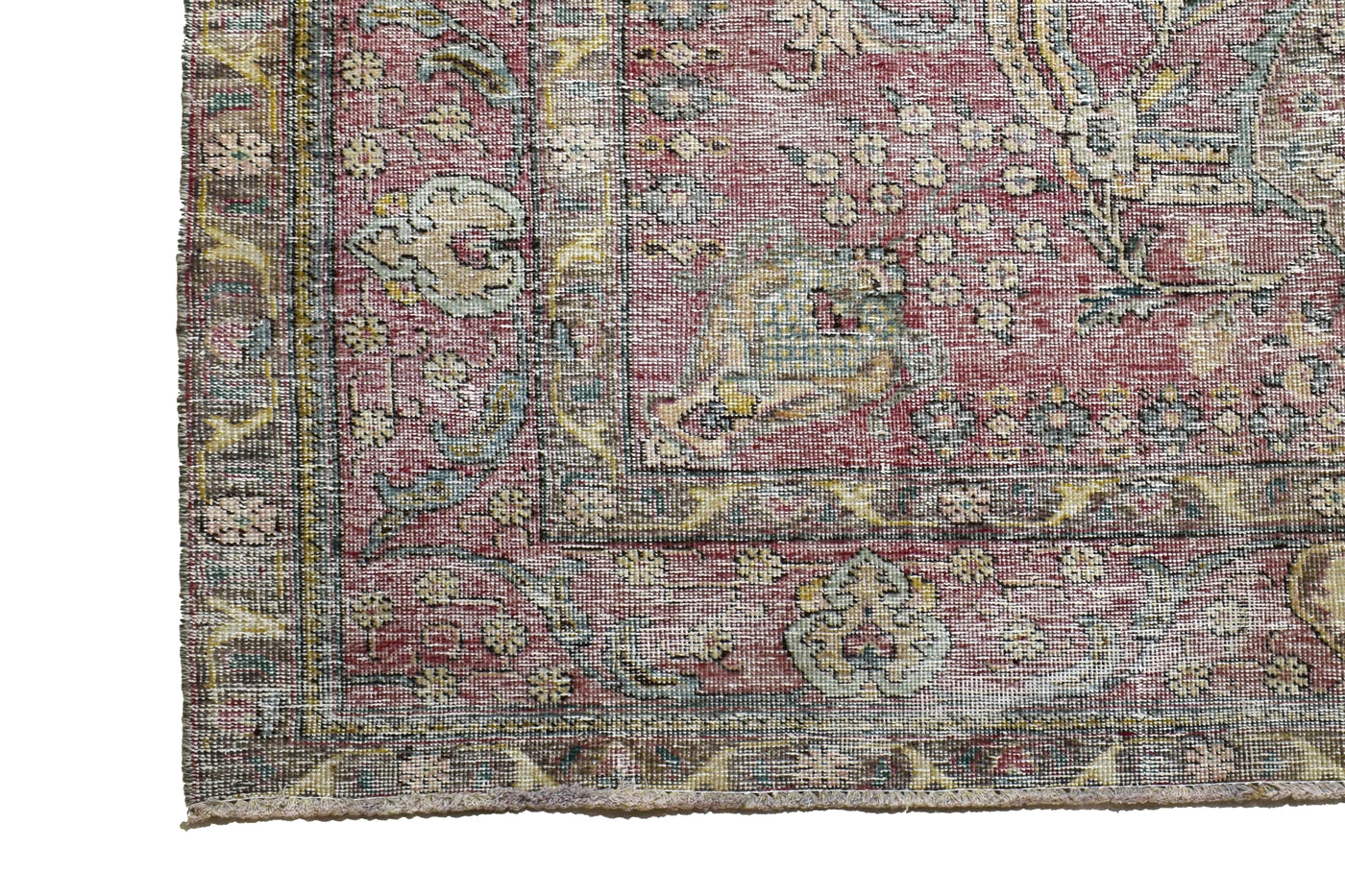 Vintage Distressed Persian Rug – Rosewood Drift