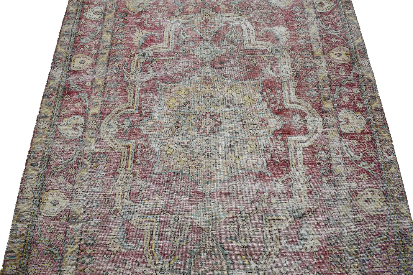 Vintage Distressed Persian Rug – Rosewood Drift