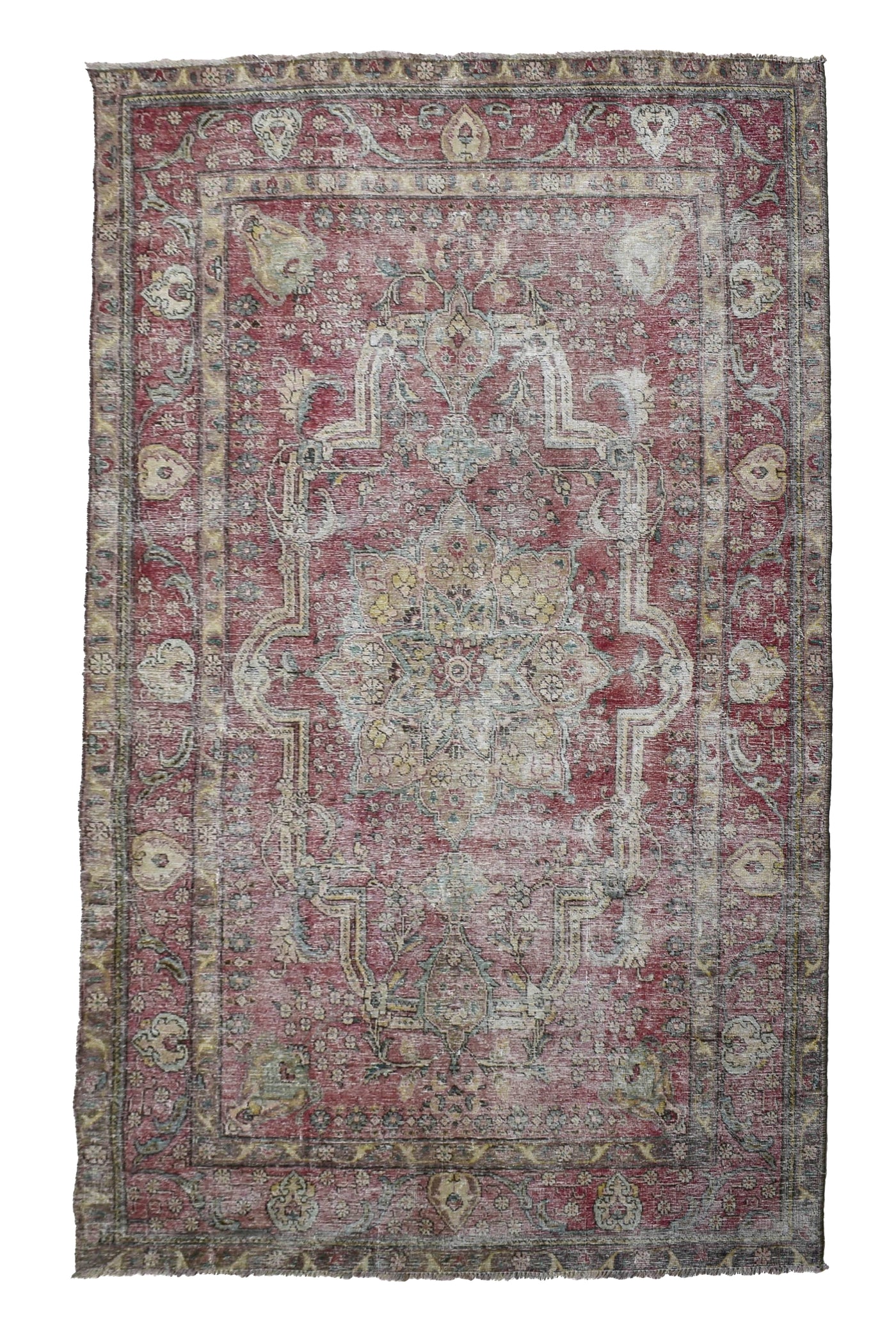 Vintage Distressed Persian Rug – Rosewood Drift