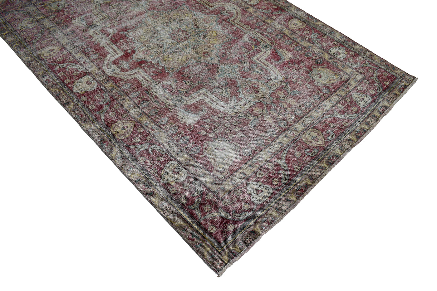 Vintage Distressed Persian Rug – Rosewood Drift