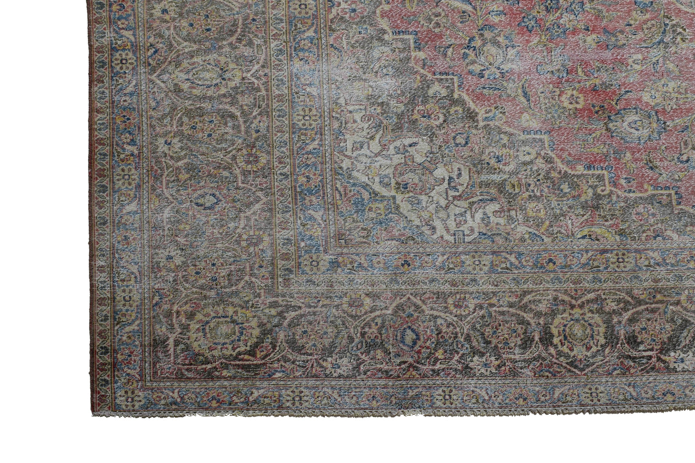Vintage Distressed Persian Rug – Pebble Fade