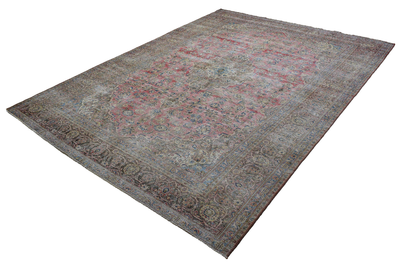 Vintage Distressed Persian Rug – Pebble Fade