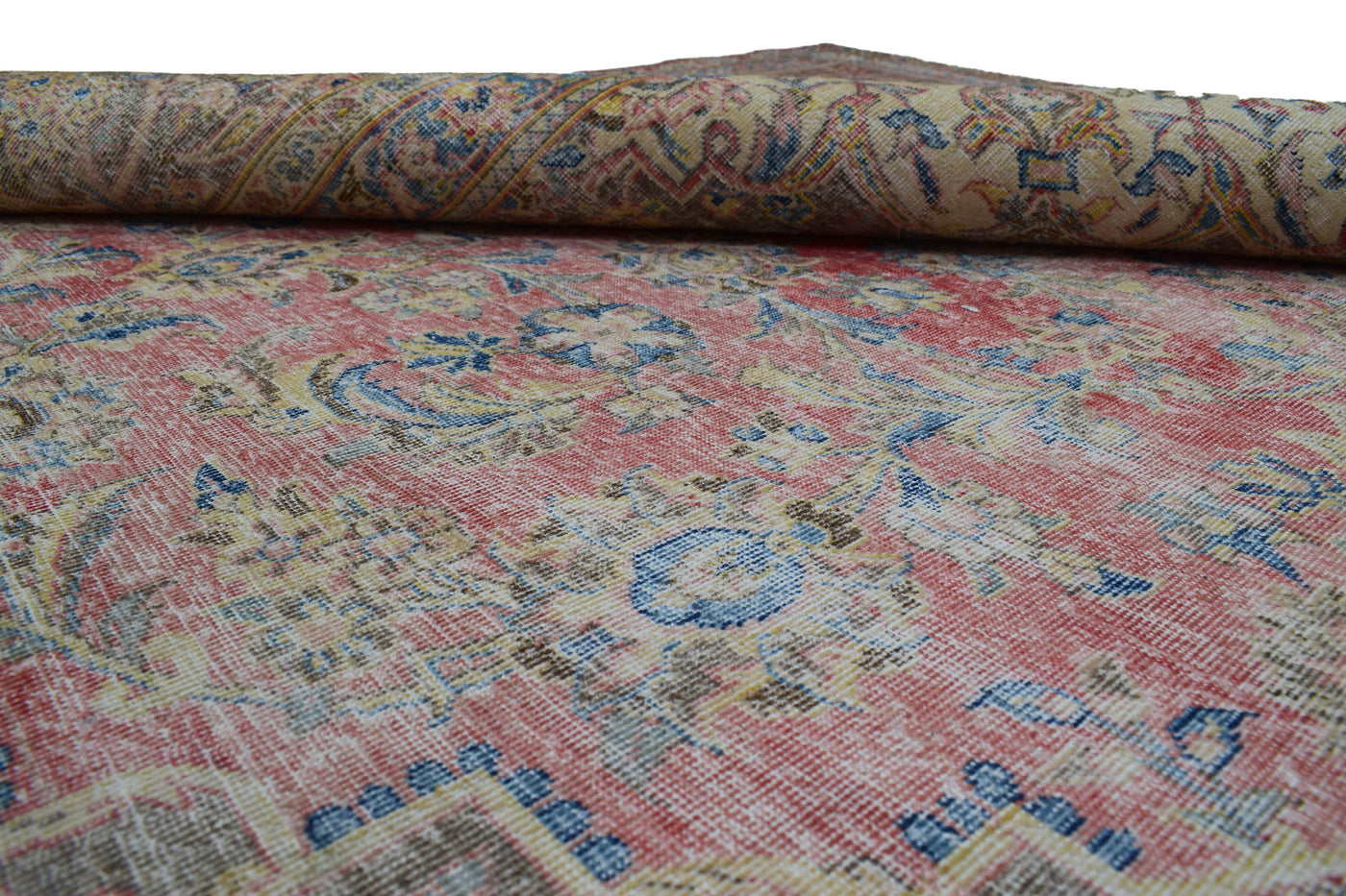 Vintage Distressed Persian Rug – Pebble Fade