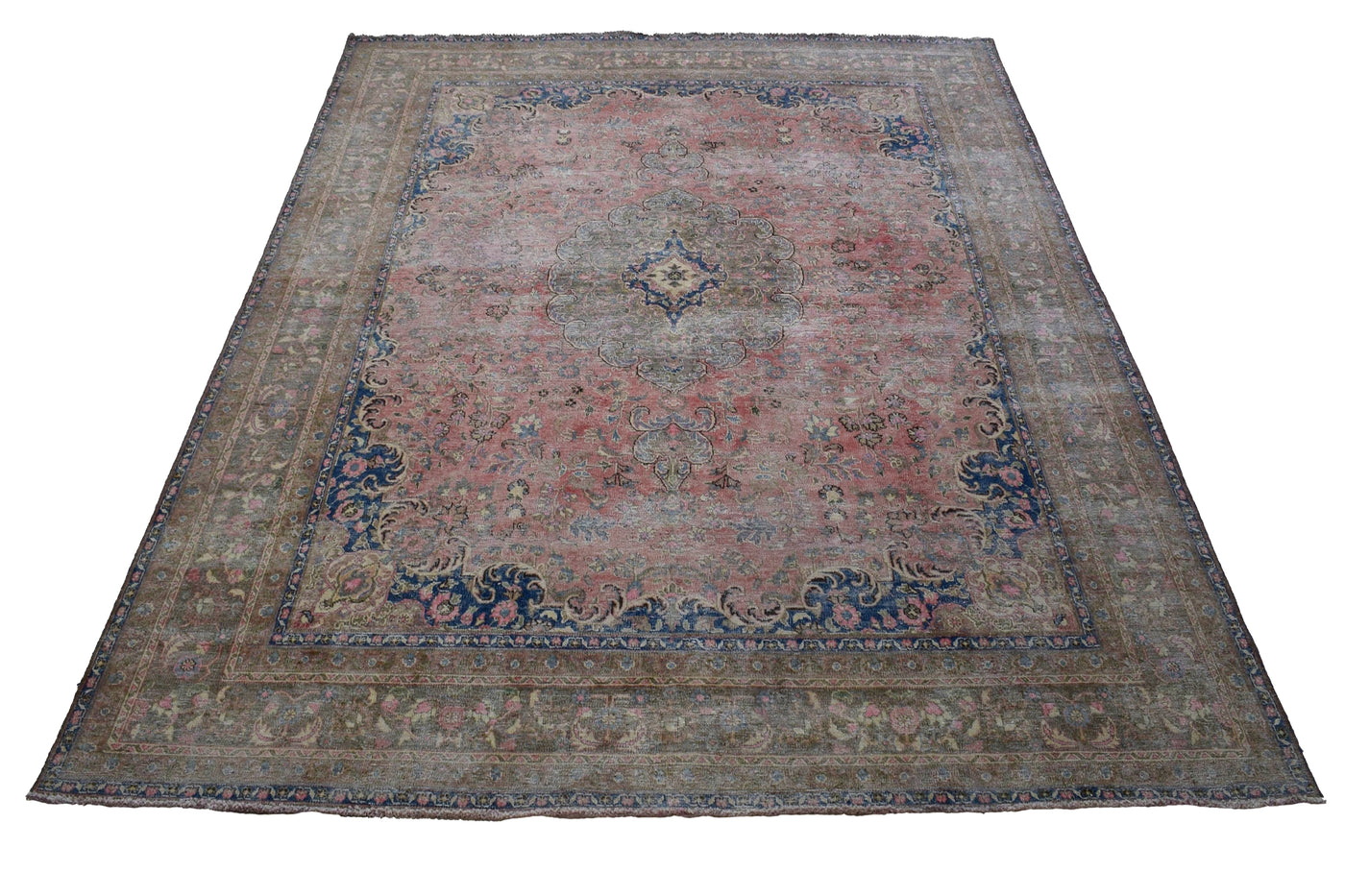 Vintage Distressed Persian Rug – Ivory Whisper