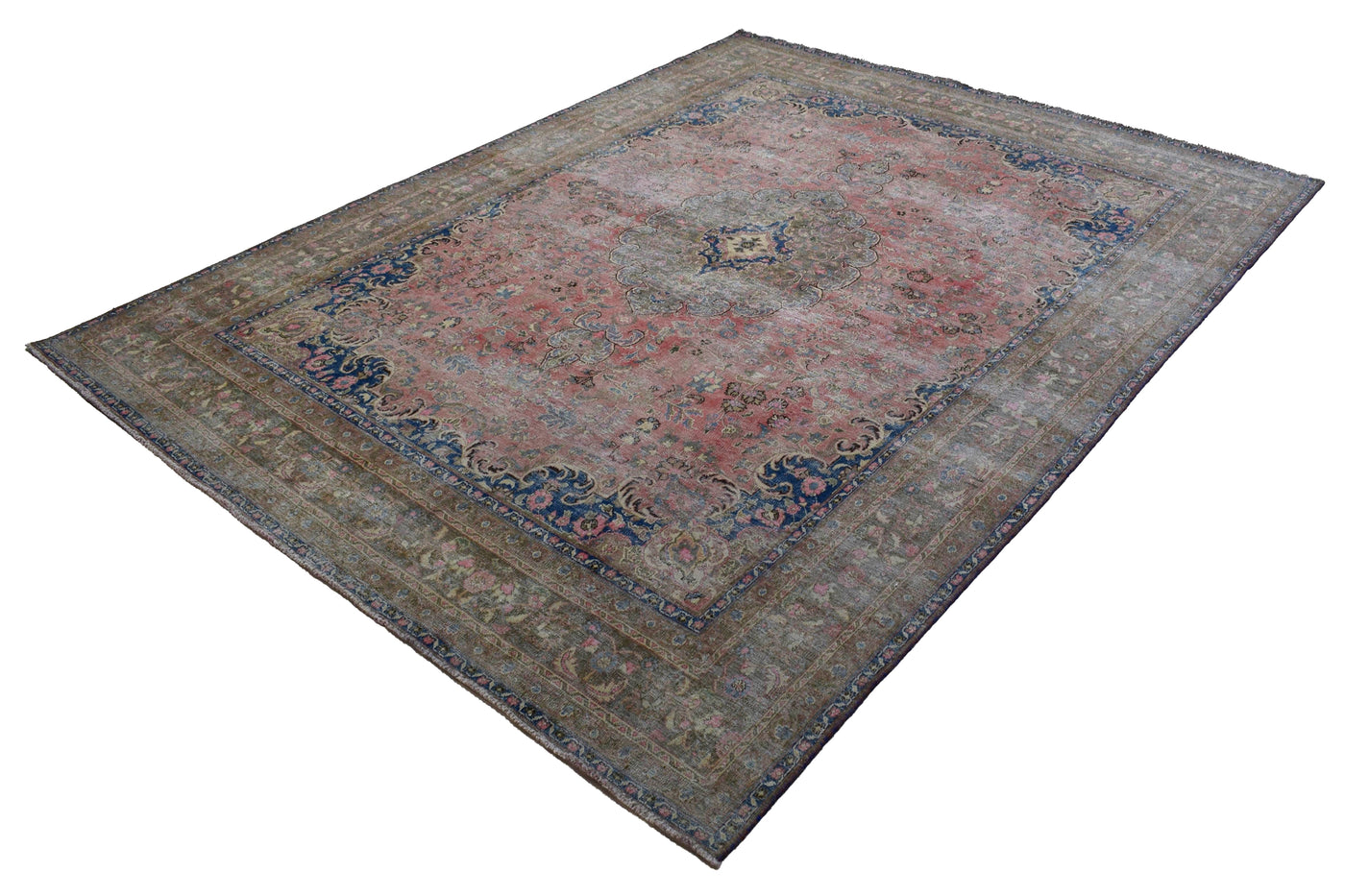 Vintage Distressed Persian Rug – Ivory Whisper