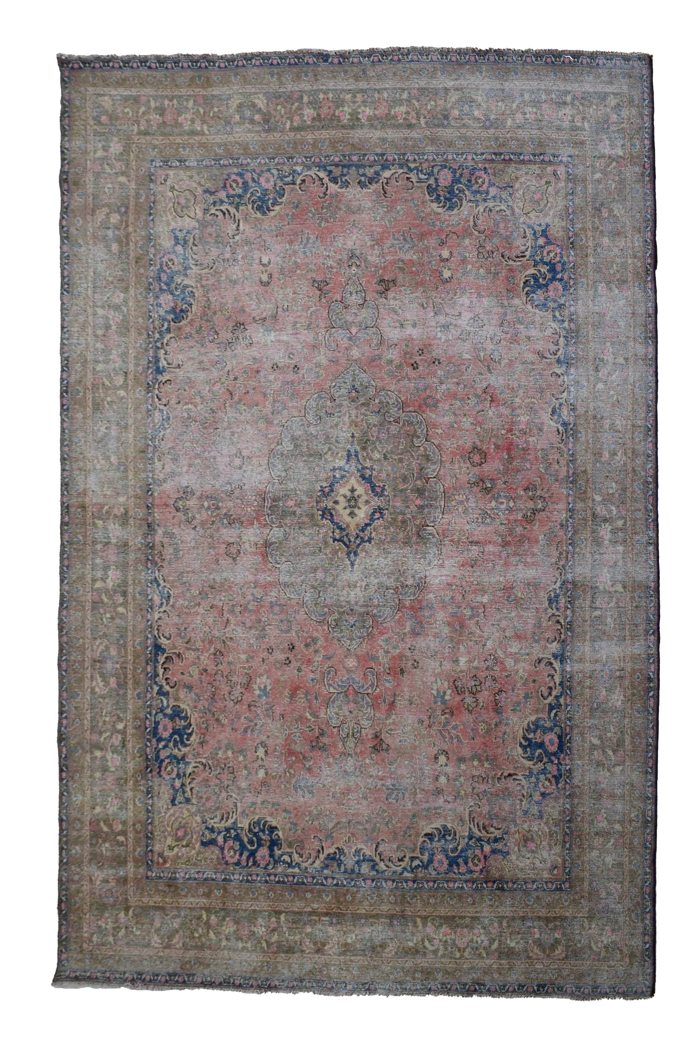 Vintage Distressed Persian Rug – Ivory Whisper