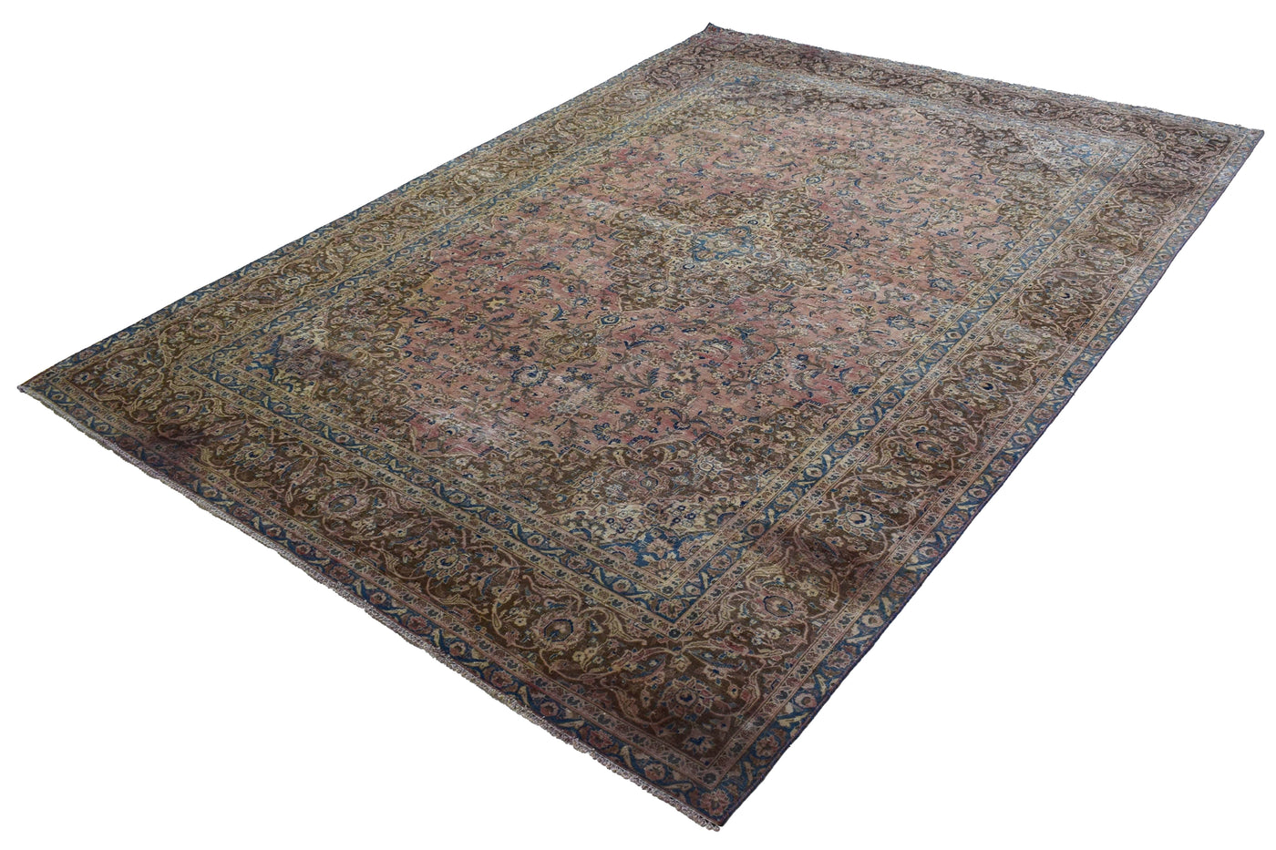 Vintage Distressed Persian Rug – Pebble Aura