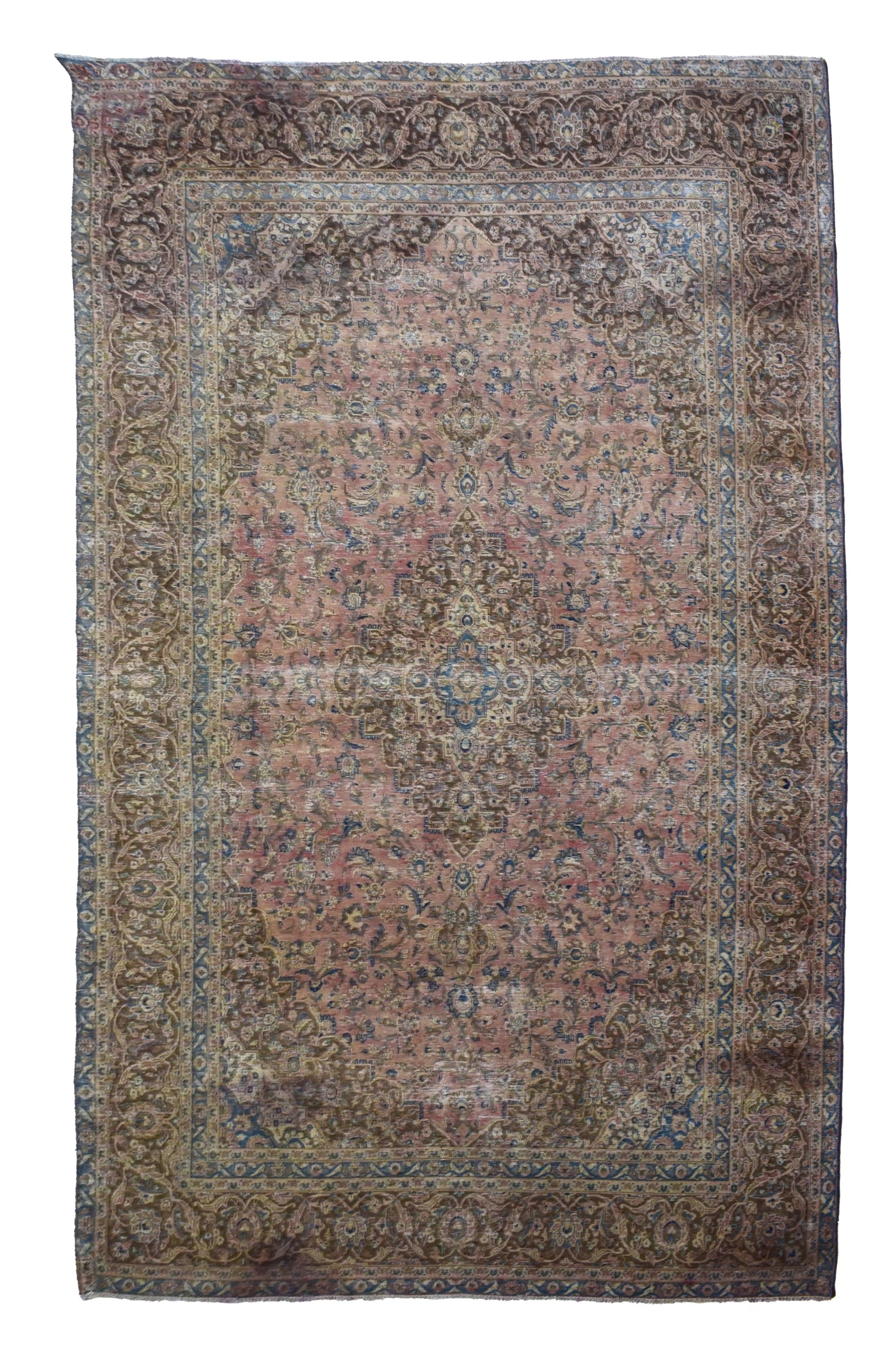 Vintage Distressed Persian Rug – Pebble Aura