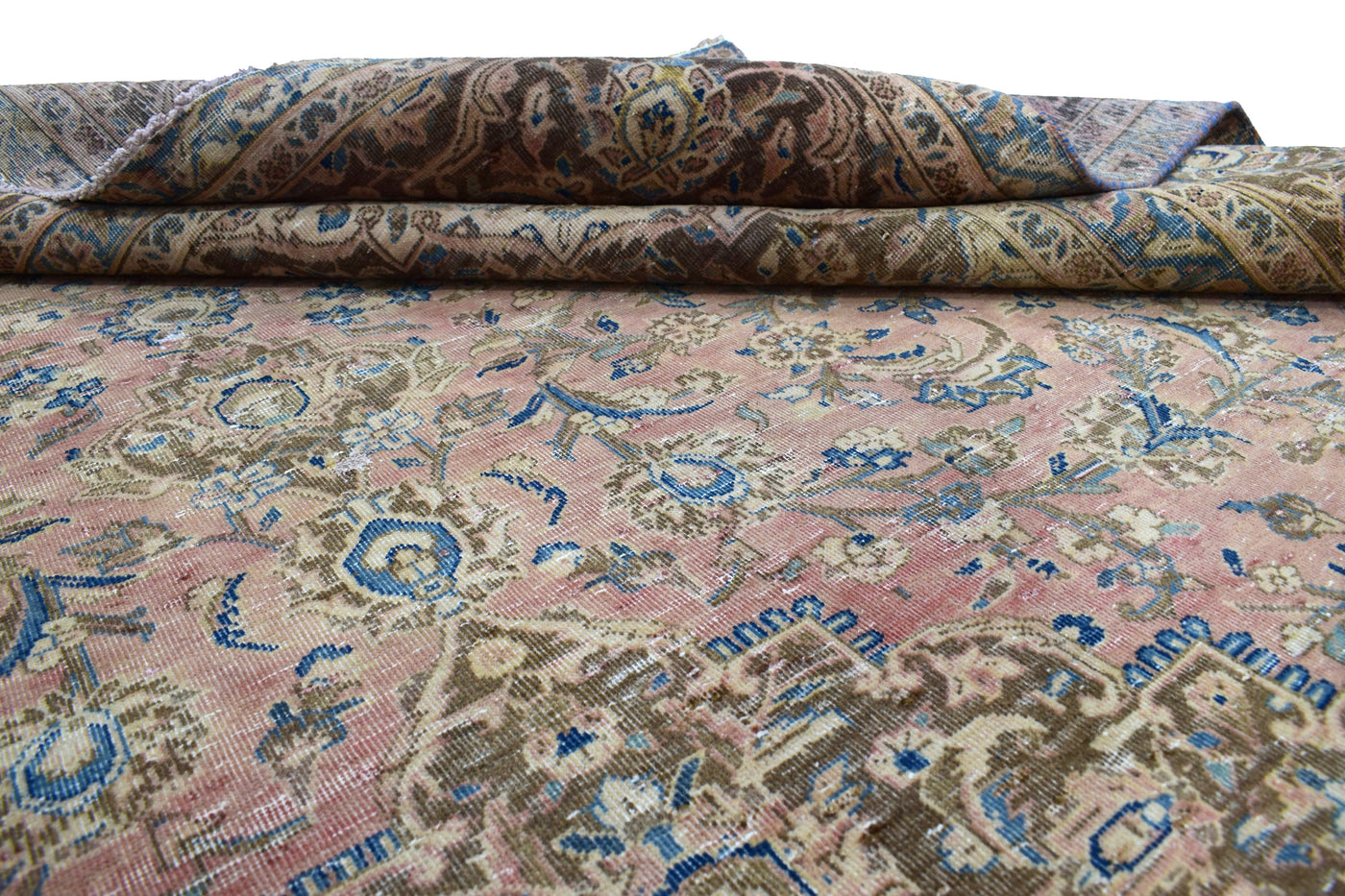 Vintage Distressed Persian Rug – Pebble Aura