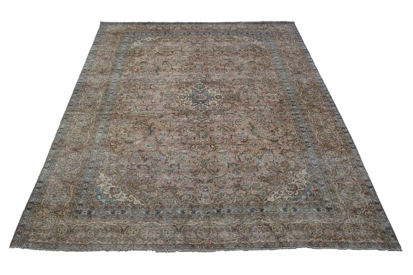 Vintage Distressed Persian Rug – Wheat Drift