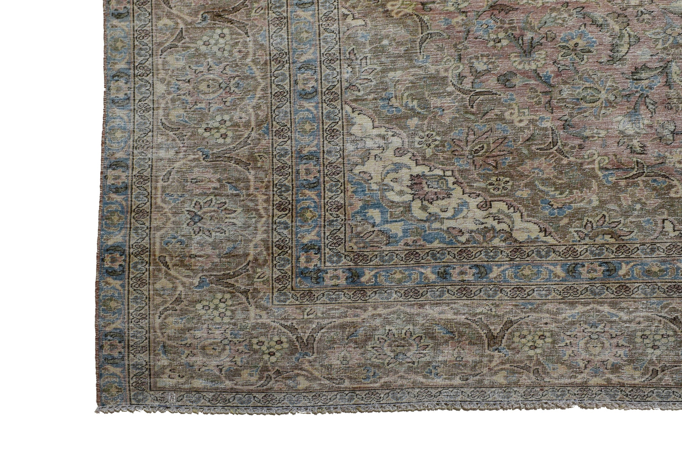 Vintage Distressed Persian Rug – Wheat Drift