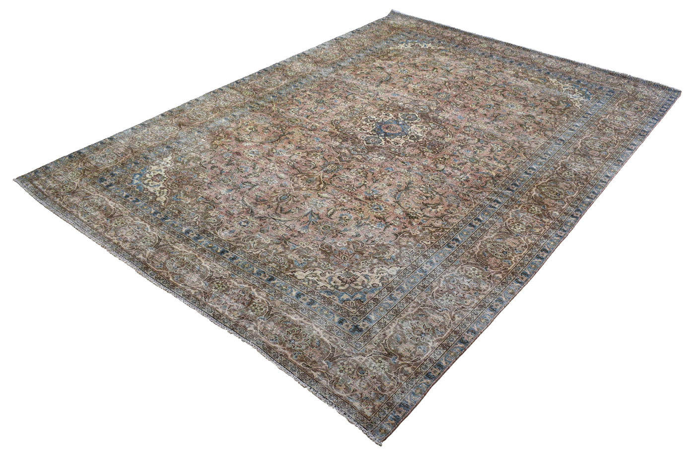 Vintage Distressed Persian Rug – Wheat Drift