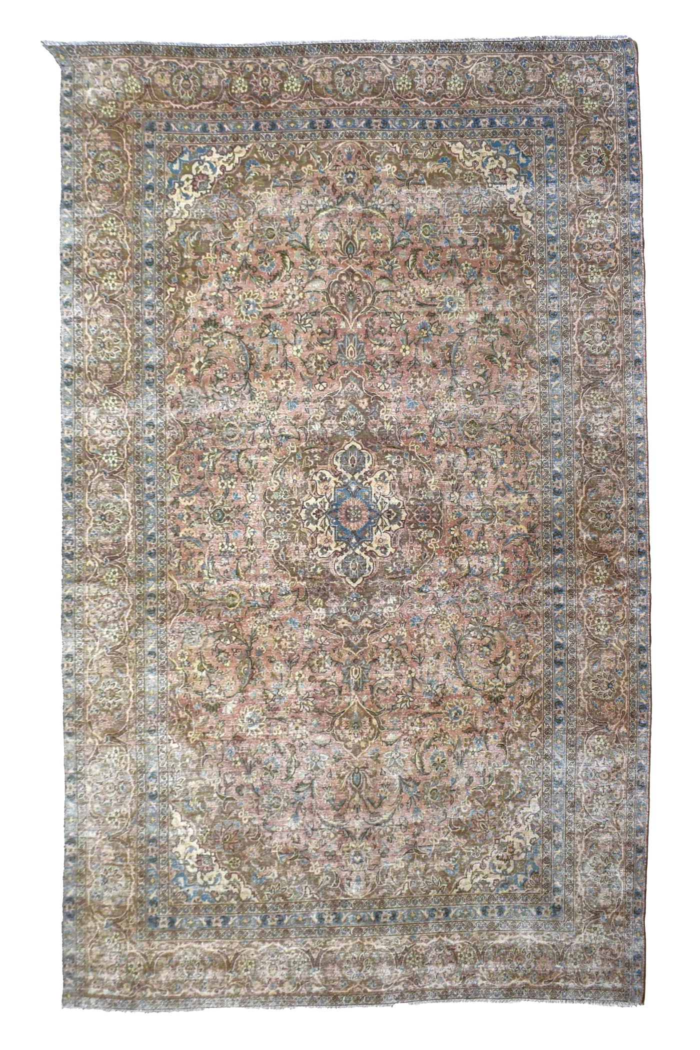 Vintage Distressed Persian Rug – Wheat Drift