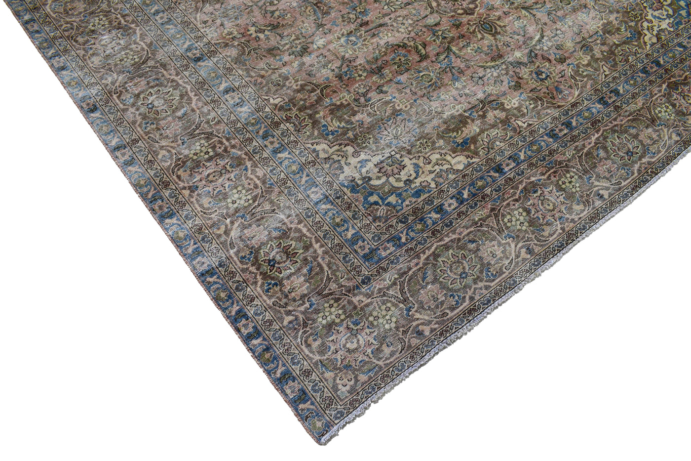 Vintage Distressed Persian Rug – Wheat Drift