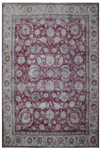 DISTRESSED Hand Knotted Vintage Persian Rug, 290 x 377 cm (Clearance)