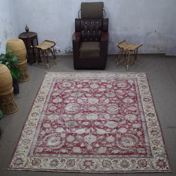 DISTRESSED Hand Knotted Vintage Persian Rug, 290 x 377 cm (Clearance)