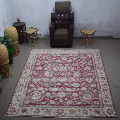 DISTRESSED Hand Knotted Vintage Persian Rug, 290 x 377 cm (Clearance)