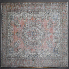 DISTRESSED Hand Knotted Vintage Persian Rug, 282 x 395 cm (Clearance)