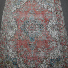 DISTRESSED Hand Knotted Vintage Persian Rug,  292 x 385 cm (Clearance)