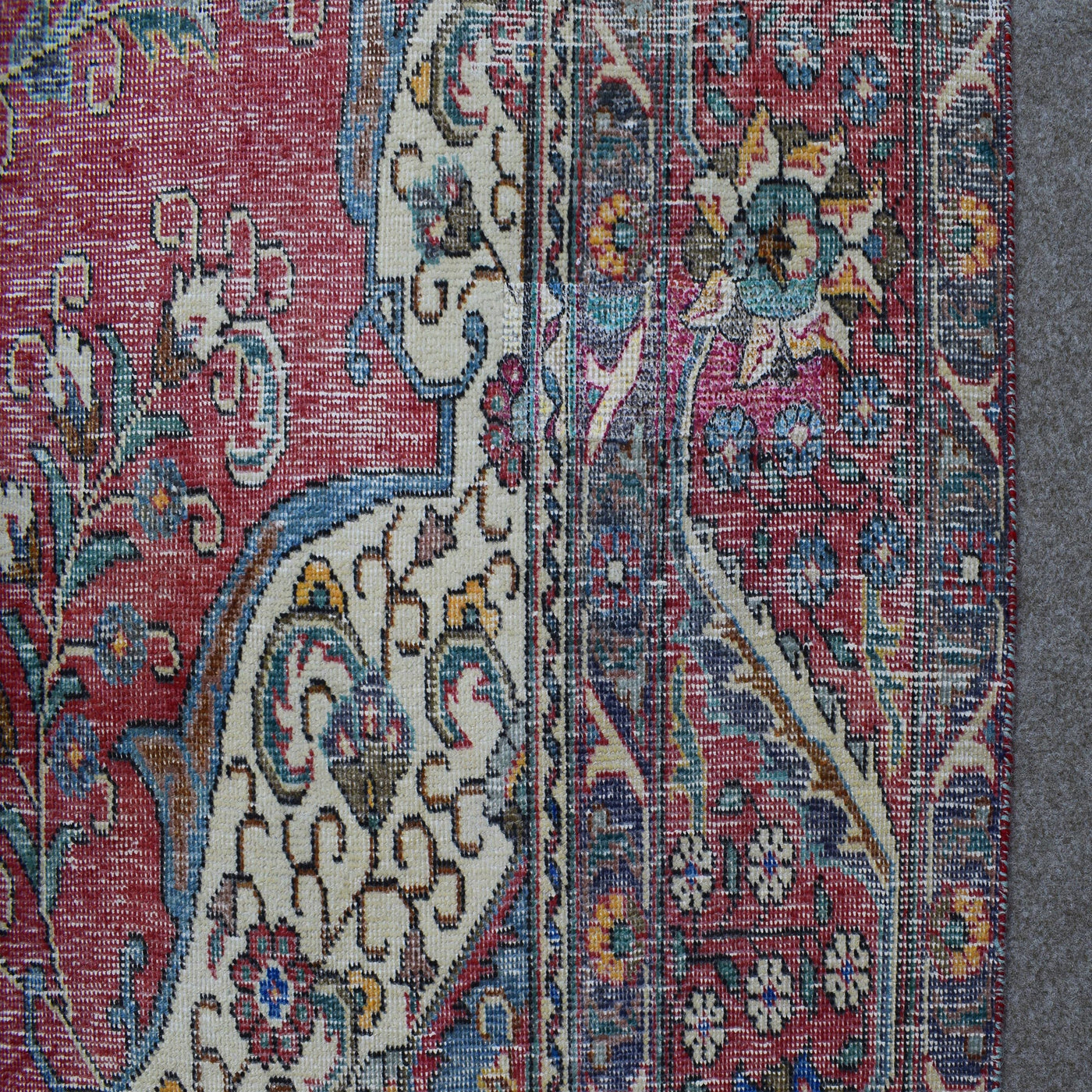 Vintage Distressed Persian Rug – Rosewood Patina