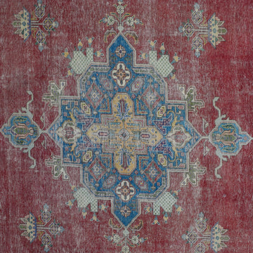 DISTRESSED Hand Knotted Vintage Persian Rug, 288 x 375 cm (Clearance)