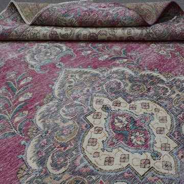 DISTRESSED Hand Knotted Vintage Persian Rug, 272 x 366 cm (Clearance)