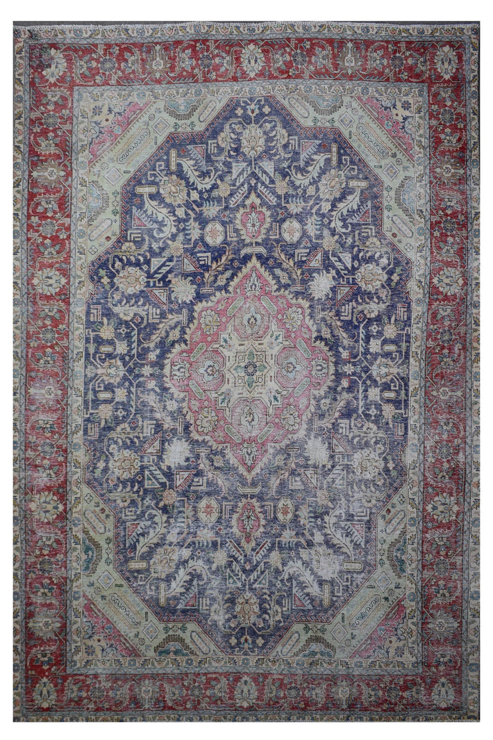 DISTRESSED Hand Knotted Vintage Persian Rug, 285 x 383 cm (Clearance)