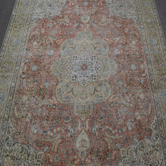 DISTRESSED Hand Knotted Vintage Persian Rug, 305 x 383 cm (Clearance)