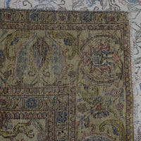 Backside of hand knotted Persian rug showing weave structure and authentic handmade construction