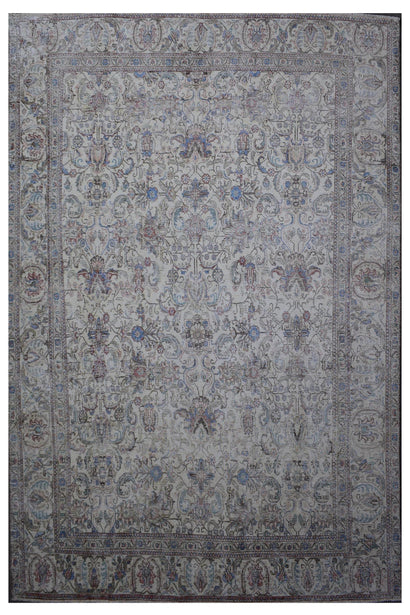 DISTRESSED Hand Knotted Vintage Persian Rug, 285 x 348 cm (Clearance)