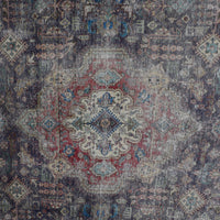 Detailed view of vintage Persian rug medallion featuring traditional Persian floral patterns