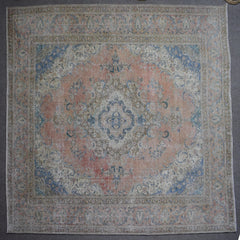 DISTRESSED Hand Knotted Vintage Persian Rug, 303 x 363 cm (Clearance)