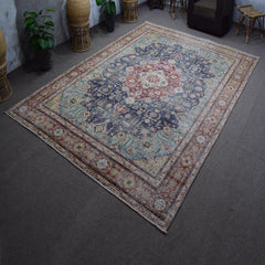 DISTRESSED Hand Knotted Vintage Persian Rug, 288 x 380 cm