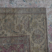 Backside of hand knotted Persian rug showing weave structure and authentic handmade construction
