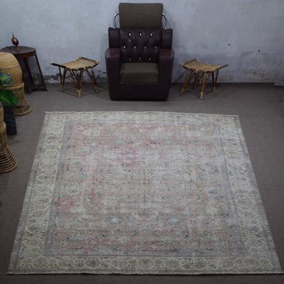 DISTRESSED Hand Knotted Vintage Persian Rug, 292 x 378 cm (Clearance)