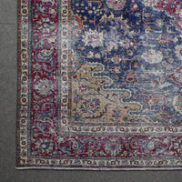 Corner detail of Persian rug with decorative border and classic Persian motifs