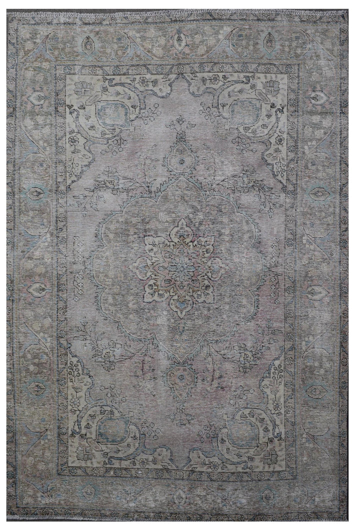 DISTRESSED Hand Knotted Vintage Persian Rug, 198 x 285 cm (Clearance)