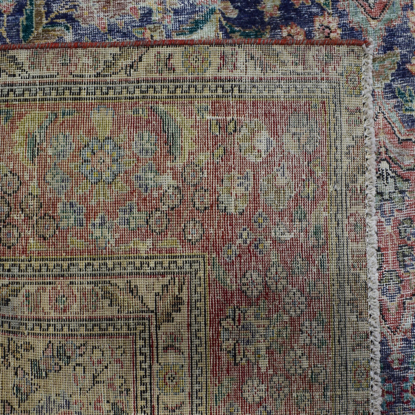 Vintage Distressed Persian Rug – Garnet Frame