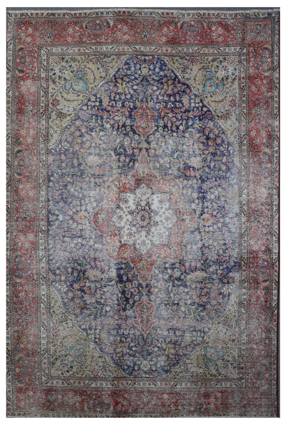 DISTRESSED Hand Knotted Vintage Persian Rug, 237 x 355 cm (Clearance)