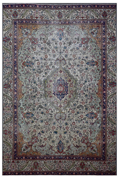 DISTRESSED Hand Knotted Vintage Persian Rug, 242 x 380 cm (Clearance)