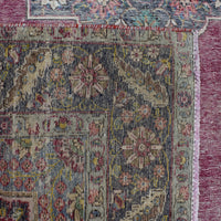 Backside of hand knotted Persian rug showing weave structure and authentic handmade construction