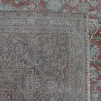 Backside of hand knotted Persian rug showing weave structure and authentic handmade construction